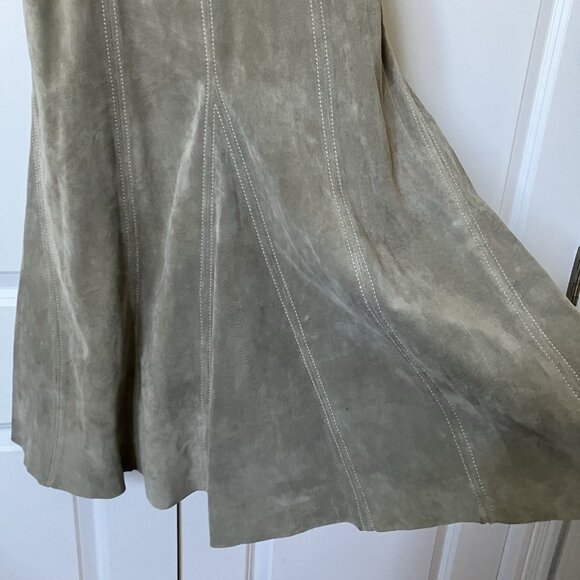 Y2K Danier Suede Leather Dress Womens 4 Tan Vintage 2000s Biker Stitching - Picture 4 of 14